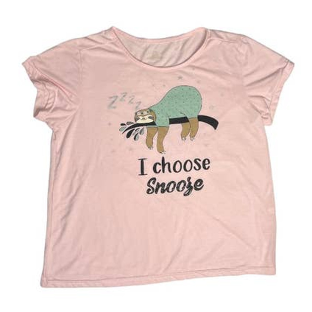 Soft Pink Sloth Pajama Top Sz XL
